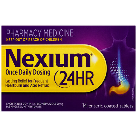 Nexium 24HR Once Daily Dosing 14 enteric coated tablets