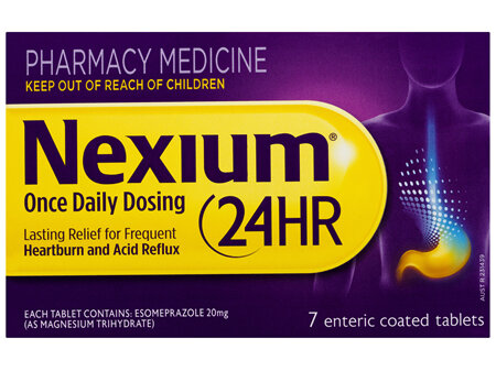 Nexium 24HR Once Daily Dosing 7 enteric coated tablets