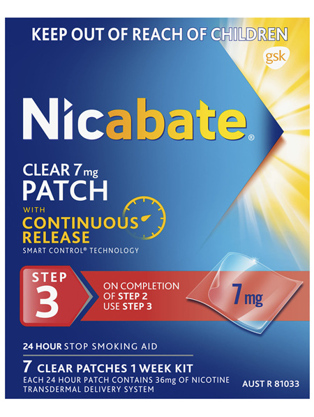 Nicabate Clear Patch Nicotine 7mg 7 Pack