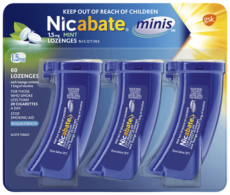 Nicabate Minis Quit Smoking 1.5 mg, 60 Lozenges