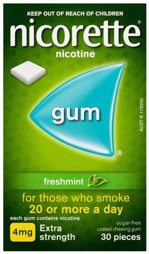Nicorette Quit Smoking Extra Strength Nicotine Gum Freshmint 30 Pack