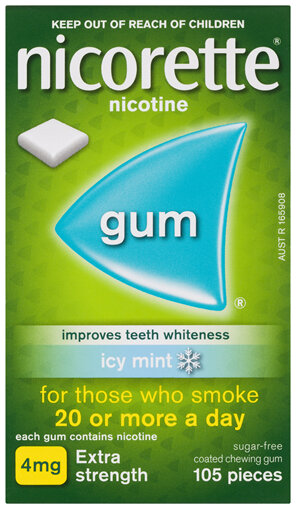 Nicorette Quit Smoking Extra Strength Nicotine Gum Icy Mint 105 Pack