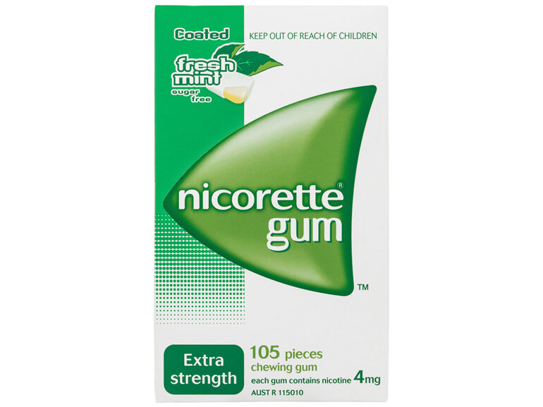 Nicorette Quit Smoking Extra Strength Nicotine Gum Freshmint 105 Pack