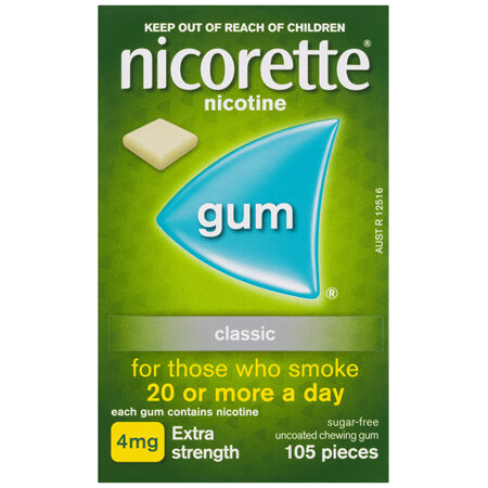 Nicorette Quit Smoking Extra Strength Nicotine Gum Classic 105 Pack