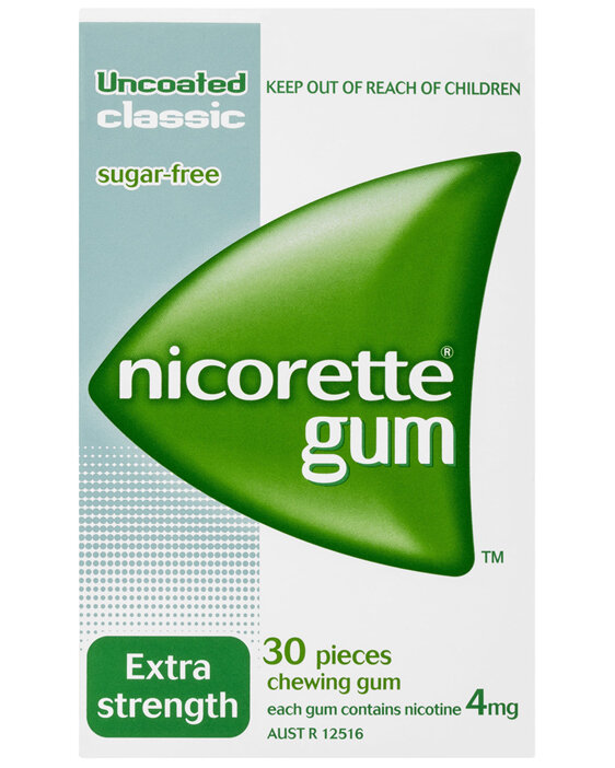 Nicorette Quit Smoking Extra Strength Nicotine Gum Classic 30 Pack