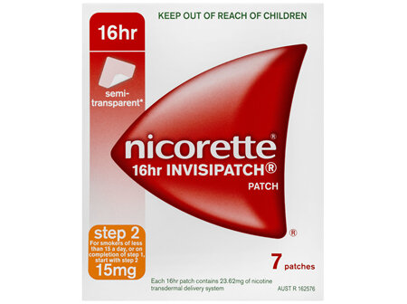 Nicorette Quit Smoking Nicotine 16 Hour Invisipatch Step 2 7 Pack