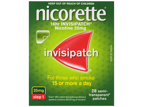 Nicorette Quit Smoking Nicotine 16 Hour Invisipatch Step 1 28 Pack