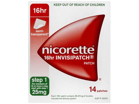 Nicorette Quit Smoking Nicotine 16 Hour Invisipatch Step 1 14 Pack