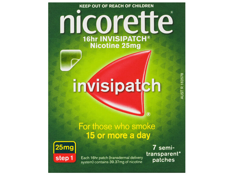 Nicorette Quit Smoking Nicotine 16 Hour Invisipatch Step 1 25mg 7 Pack - Moorebank Day & Night Pharmacy
