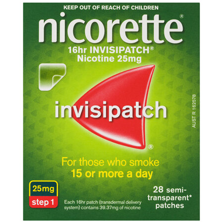 Nicorette Quit Smoking Nicotine 16 Hour Invisipatch Step 1 28 Pack