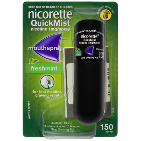 Nicorette Quit Smoking QuickMist Mouth Spray Freshmint 150 Pack