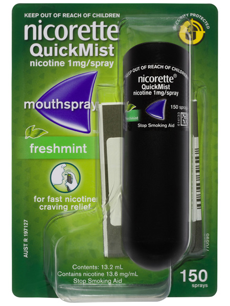 Nicorette Quit Smoking QuickMist Mouth Spray Freshmint 150 Pack