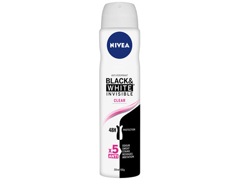 NIVEA Black & White Invisible Clear Anti-perspirant Aerosol Deodorant 250ml