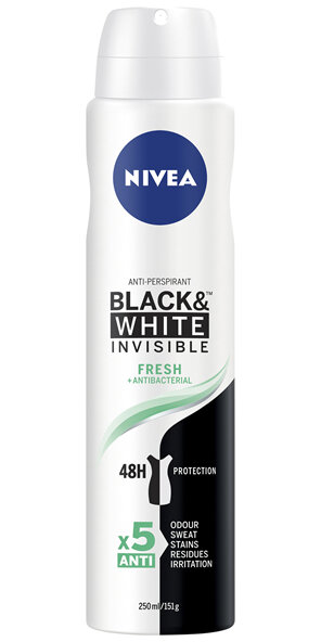 NIVEA Black & White Invisible Fresh Anti-perspirant Aerosol Deodorant 250ml