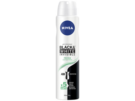NIVEA Black & White Invisible Fresh Anti-perspirant Aerosol Deodorant 250ml