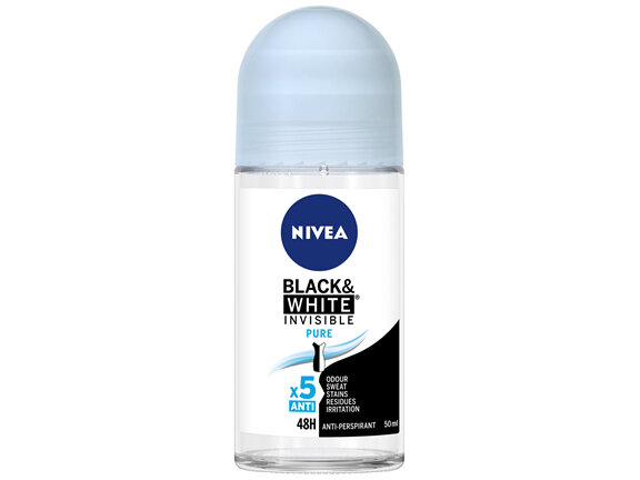 NIVEA Black & White Invisible Pure Anti-perspirant Roll-on Deodorant 50mL