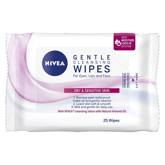 NIVEA Daily Essentials Gentle Facial Cleansing Wipes 25 Pack