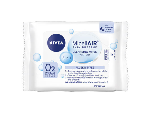 NIVEA Daily Essentials Micellar Facial Cleansing Wipes 25pc