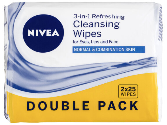 NIVEA Daily Essentials Refreshing Facial Cleansing Wipes Twin Pack