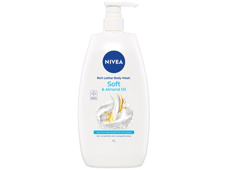 NIVEA Rich Moisture Creme Soft with Almond Oil Body Wash 1L