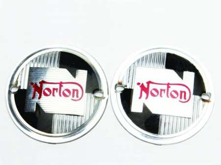 NM25217 Norton Tank Badges 1957-68 - Pair