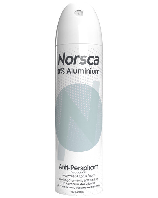 Norsca Aluminium Free Aerosol Rosewater & Lotus 150g