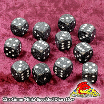 Now Available Chessex Speckled Ninja m16mm Dice Games and Hobbies NZ