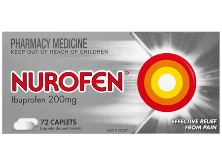 Nurofen Caplets 72s 200mg Ibuprofen anti-inflammatory pain relief