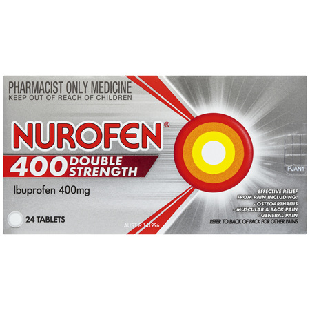 Nurofen Double Strength Pain and Inflammation Relief Tablets 400g Ibuprofen 24 pack