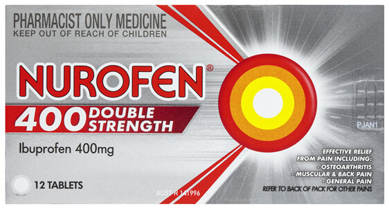 Nurofen Double Strength Pain and Inflammation Relief Tablets 400g Ibuprofen 12 pack