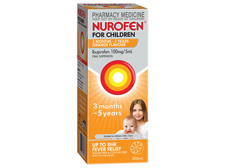 Nurofen For Children 3 months - 5 Years (100mg/5ml) Orange 200ml
