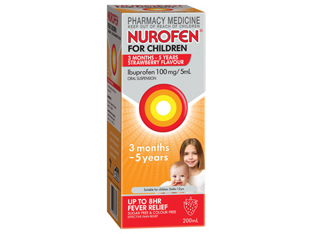 Nurofen For Children 3 months - 5 Years (100mg/5ml) Strawberry 200ml