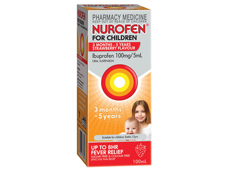 Nurofen For Children 3 months - 5 Years (100mg/5ml) Strawberry 100ml