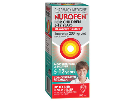 Nurofen For Children 5-12 Years (200mg/5ml) Strawberry 100ml