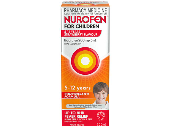 Nurofen For Children 5-12yrs Pain and Fever Relief Concentrated Liquid 200mg/5mL Ibuprofen