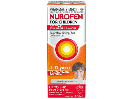 Nurofen For Children 5-12yrs Pain and Fever Relief Concentrated Liquid 200mg/5mL Ibuprofen