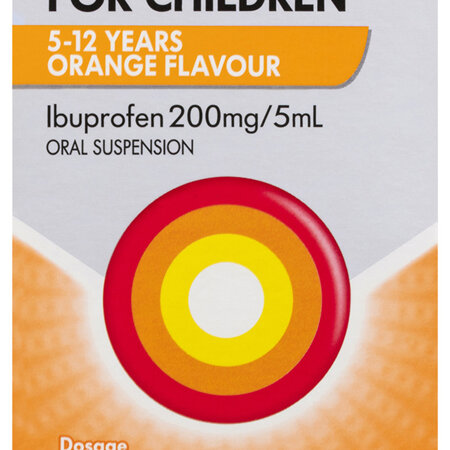 Nurofen For Children 5-12yrs Pain and Fever Relief Concentrated Liquid 200mg/5mL Ibuprofen Orange