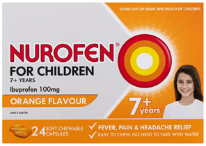 Nurofen For Children 7+ Orange Chewable Capsules 24