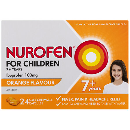 Nurofen For Children 7+ Orange Chewable Capsules 24