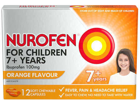 Nurofen For Children Chewable Capsules 100mg 24 Pack