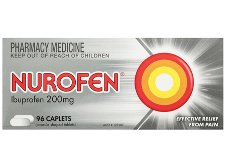 Nurofen Pain and Inflammation Relief Caplets 200mg Ibuprofen 96 pack