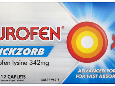 Nurofen Quickzorb Ibuprofen Lysine 342mg 12 Caplets