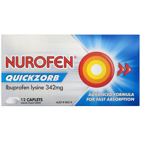 Nurofen Quickzorb Ibuprofen Lysine 342mg 12 Caplets