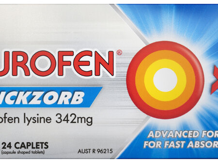 Nurofen Quickzorb Ibuprofen Lysine 342mg 24 Caplets