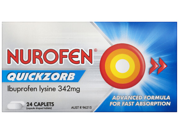 Nurofen Quickzorb Ibuprofen Lysine 342mg 24 Caplets