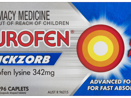 Nurofen Quickzorb Quick Pain Relief Caplets 342mg Ibuprofen 96 pack