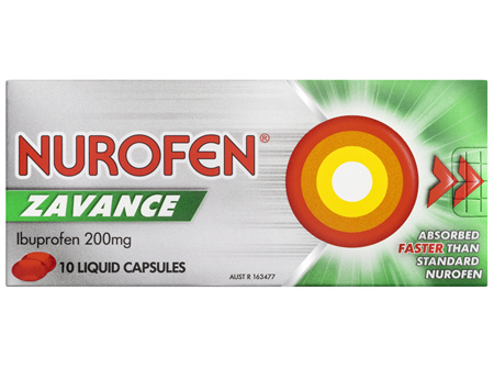 Nurofen Zavance Fast Pain Relief Liquid Capsules 200mg Ibuprofen 10 pack