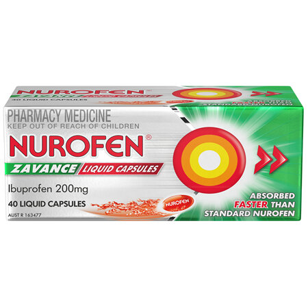 Nurofen Zavance Fast Pain Relief Liquid Capsules 200mg Ibuprofen 40 Pack