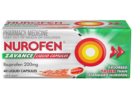 Nurofen Zavance Fast Pain Relief Liquid Capsules 200mg Ibuprofen 40 Pack