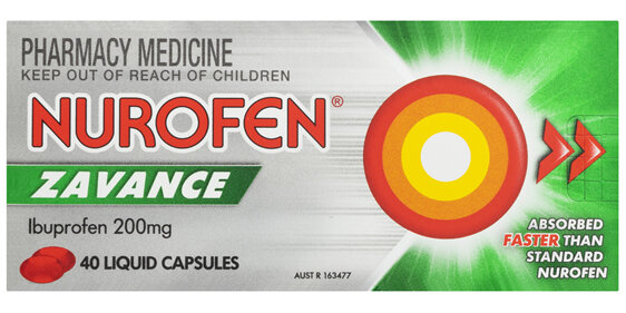 Nurofen Zavance Fast Pain Relief Liquid Capsules 200mg Ibuprofen 40 Pack